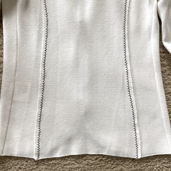 White One Button Blazer Sweater Jacket - Picture 9 of 9